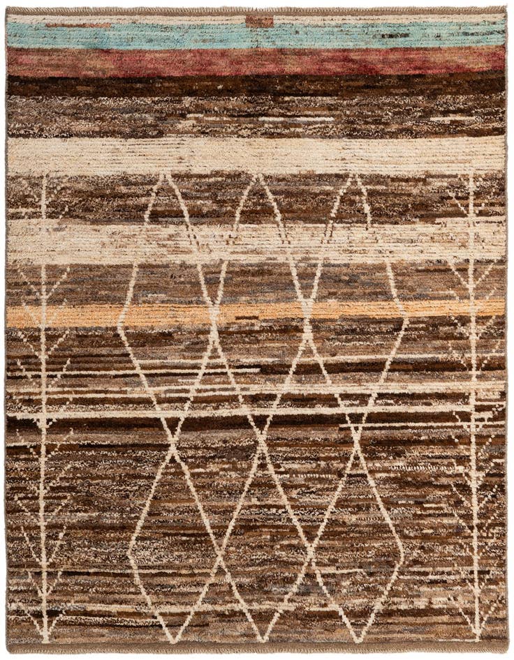 Detail image of 5' 8 x 7' 10 Hand Knotted Moroccan Wool Rug