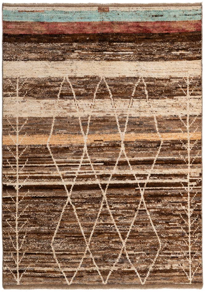 Detail image of 5' 8 x 7' 10 Hand Knotted Moroccan Wool Rug