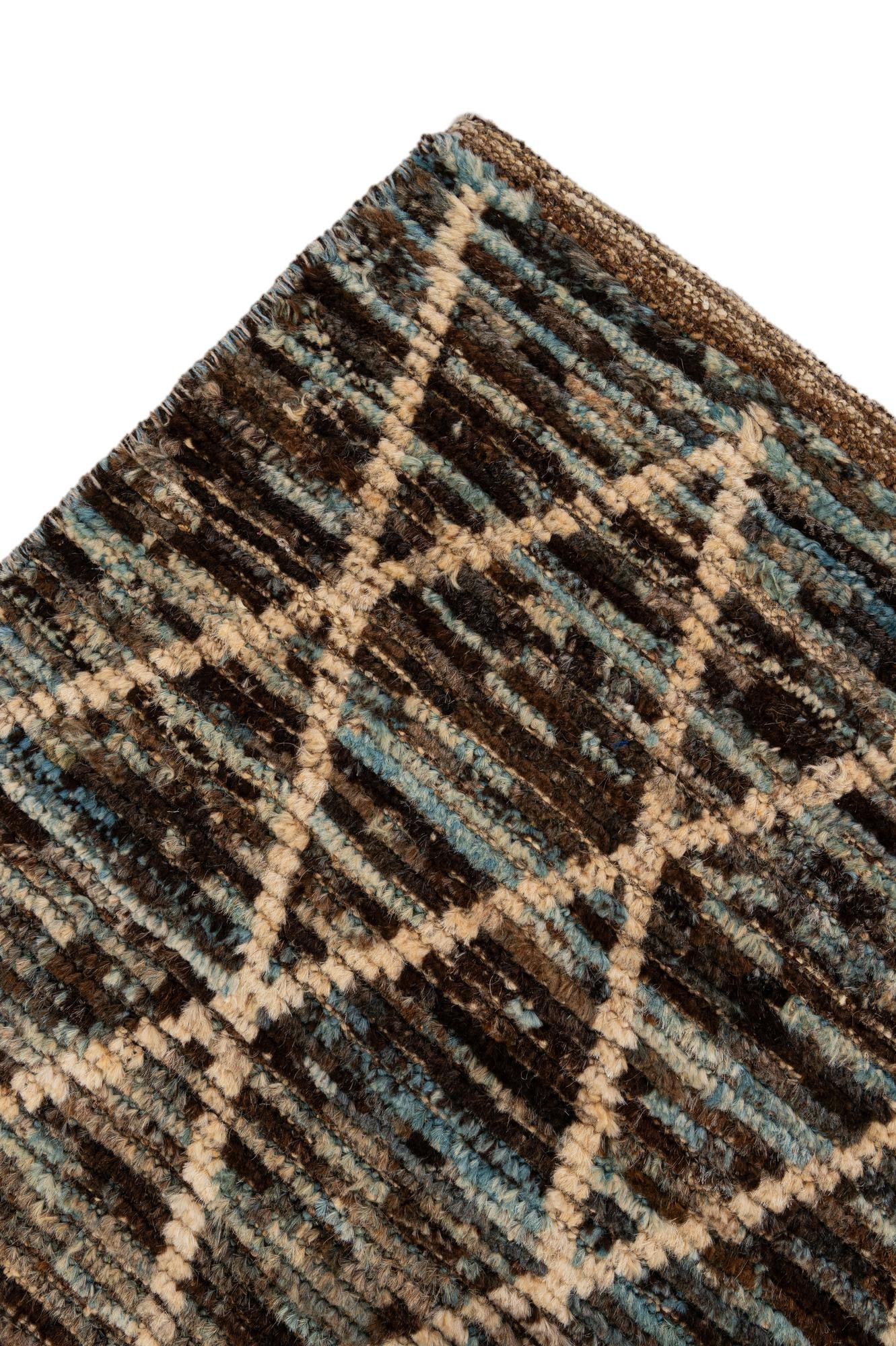 5' 8 x 8' Hand Knotted Moroccan Wool Rug