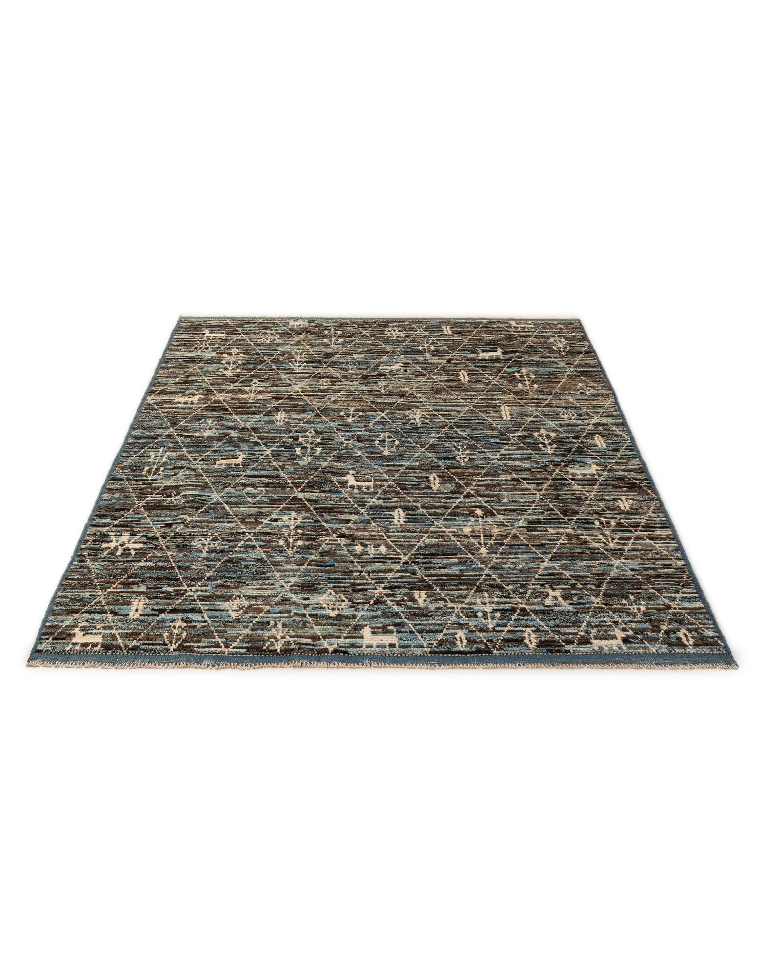 6' x 9' 3 Hand Knotted Moroccan Wool Rug