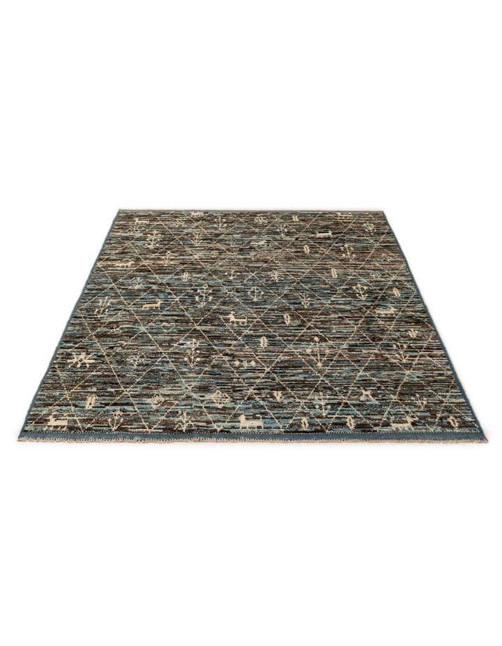 6' x 9' 3 Hand Knotted Moroccan Wool Rug