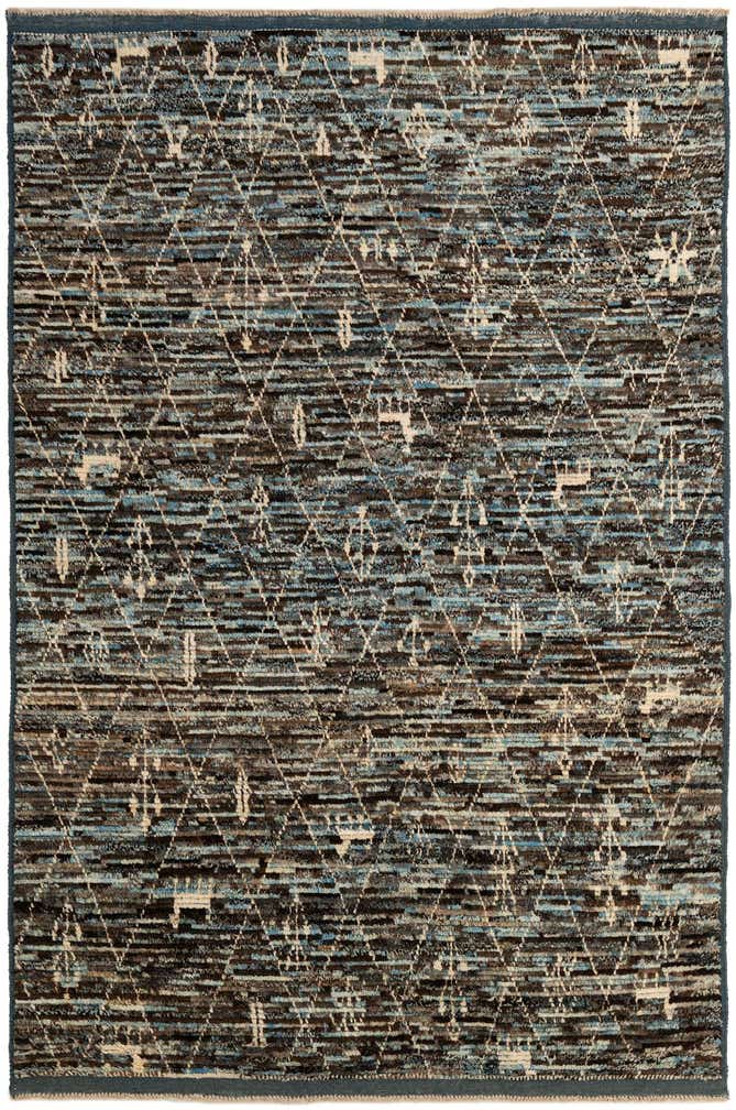6' x 9' 3 Hand Knotted Moroccan Wool Rug