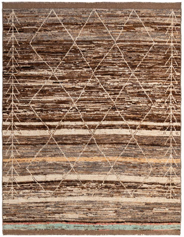 Detail image of 6' 6 x 9' 6 Hand Knotted Moroccan Wool Rug