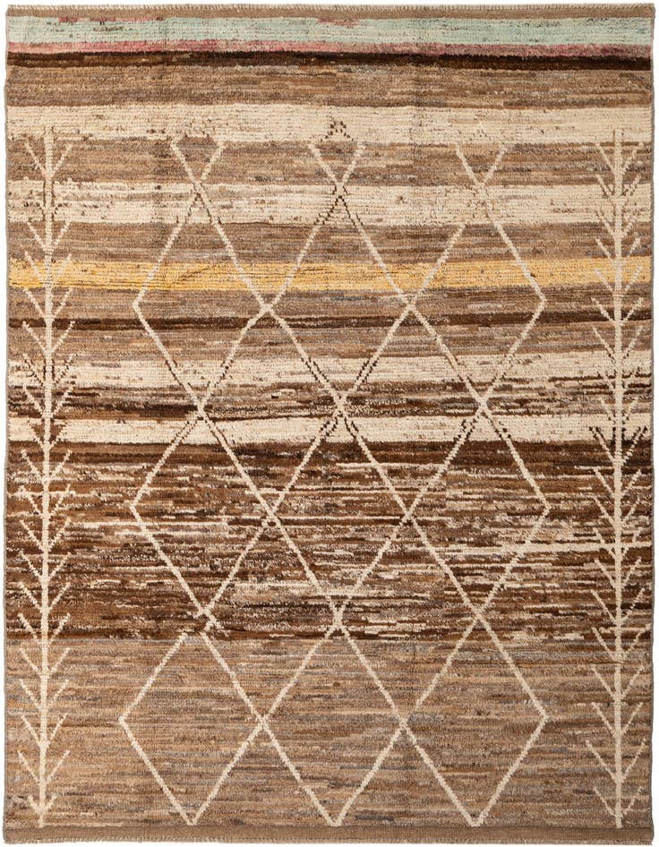 Detail image of 6' 5 x 9' 10 Hand Knotted Moroccan Wool Rug