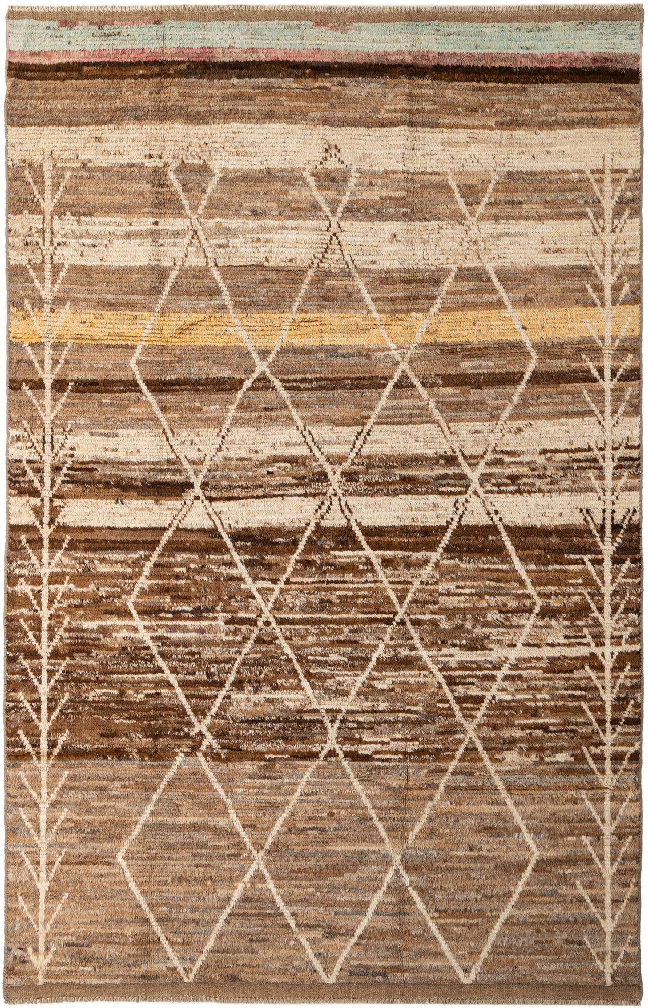 6' 5 x 9' 10 Hand Knotted Moroccan Wool Rug