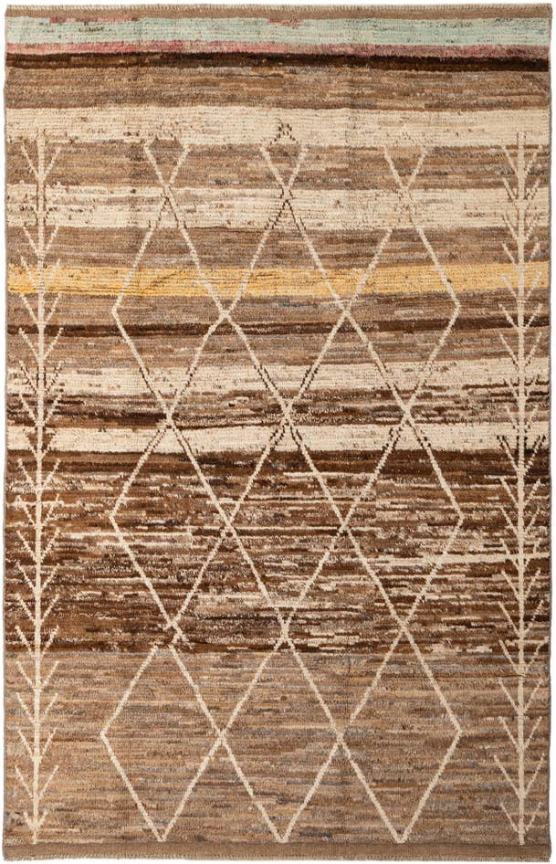 Detail image of 6' 5 x 9' 10 Hand Knotted Moroccan Wool Rug