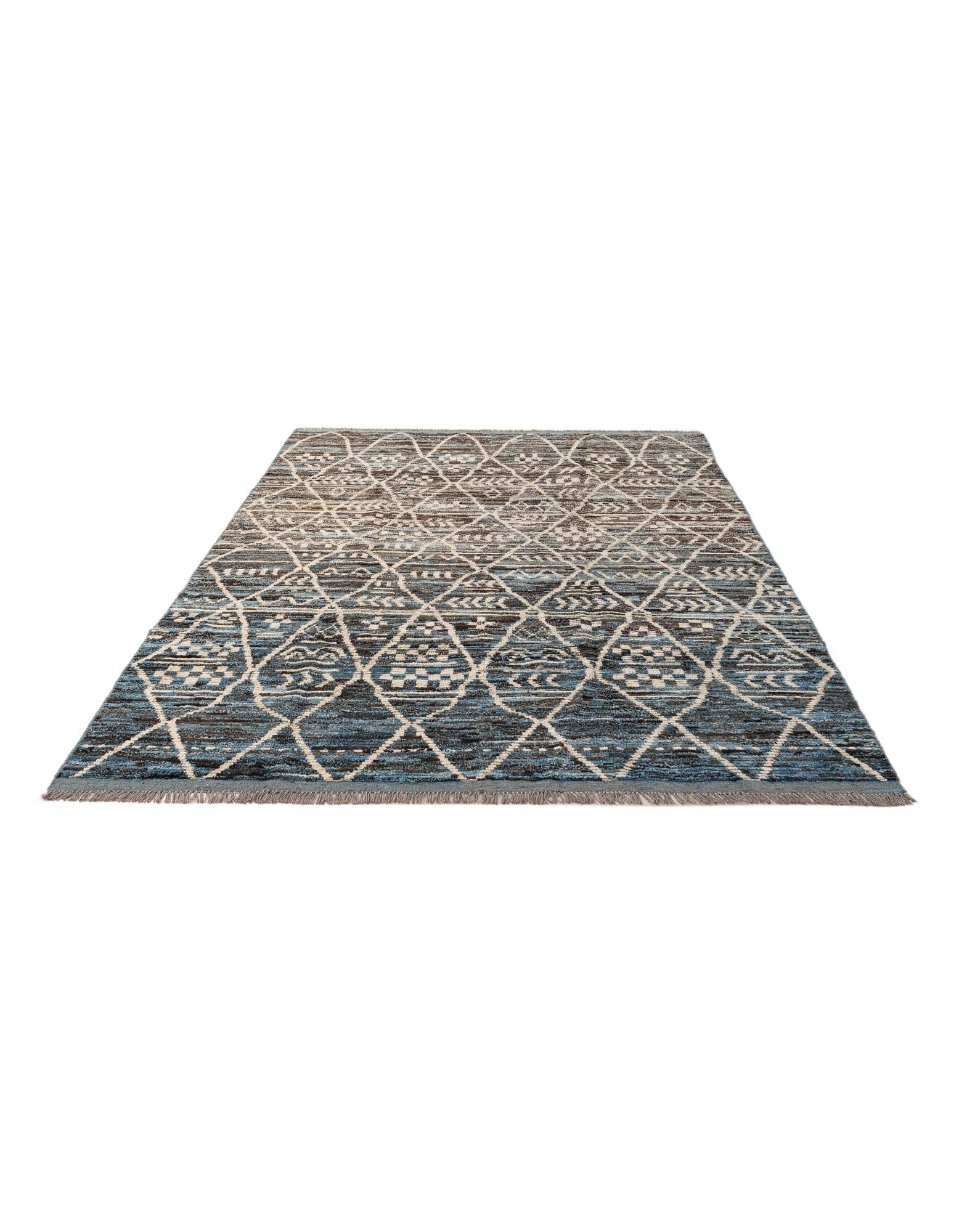 6' 4 x 9' 6 Hand Knotted Moroccan Wool Rug