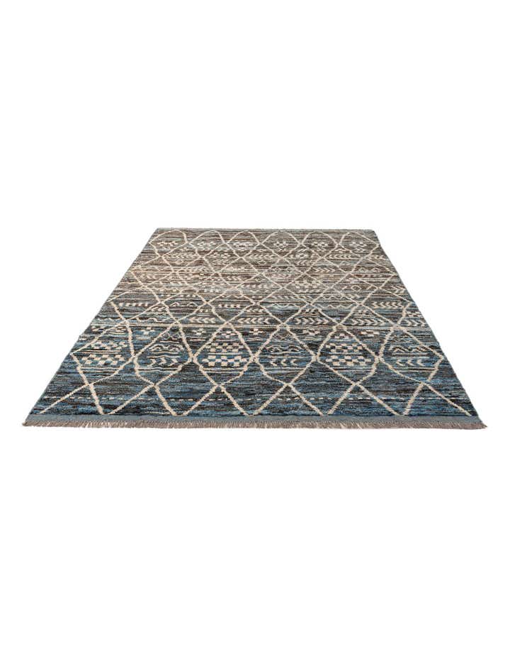 6' 4 x 9' 6 Hand Knotted Moroccan Wool Rug