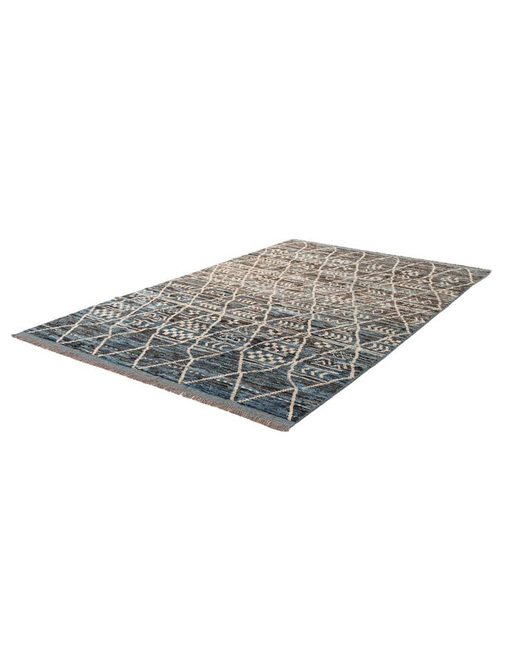 Detail image of 6' 4 x 9' 6 Hand Knotted Moroccan Wool Rug