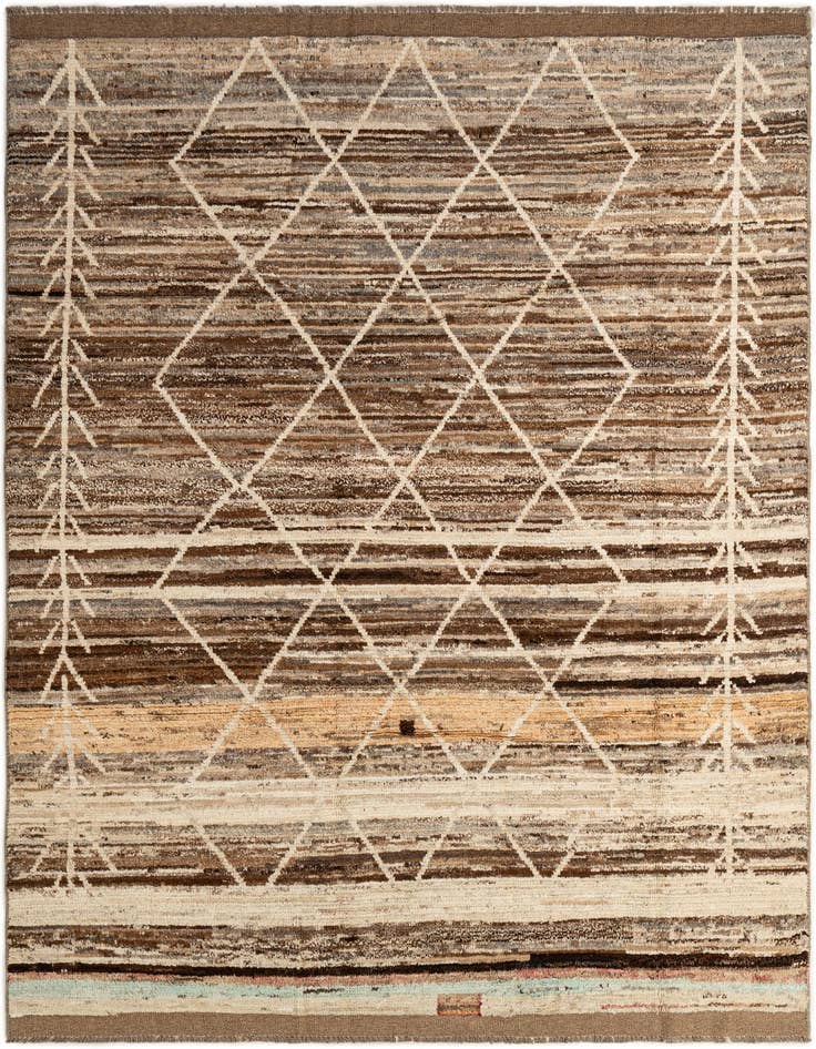 Detail image of 6' 5 x 9' 9 Hand Knotted Moroccan Wool Rug