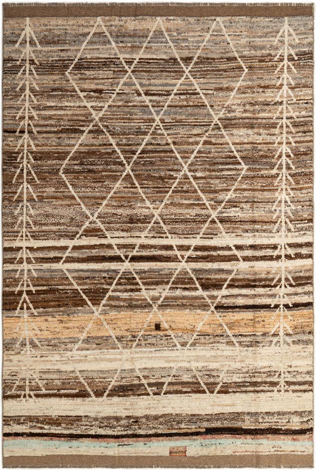 Detail image of 6' 5 x 9' 9 Hand Knotted Moroccan Wool Rug