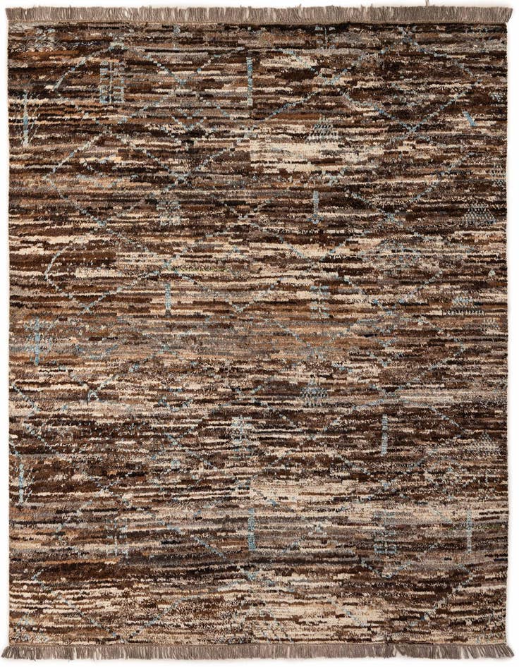 Detail image of 6' 9 x 8' 11 Hand Knotted Moroccan Wool Rug