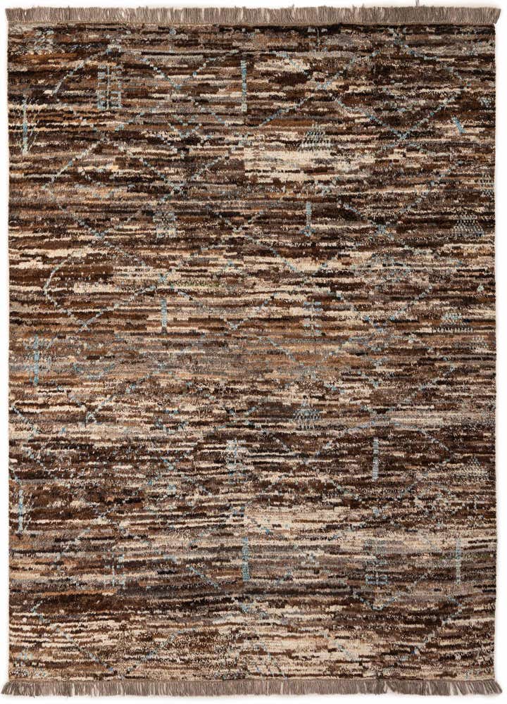 6' 9 x 8' 11 Hand Knotted Moroccan Wool Rug