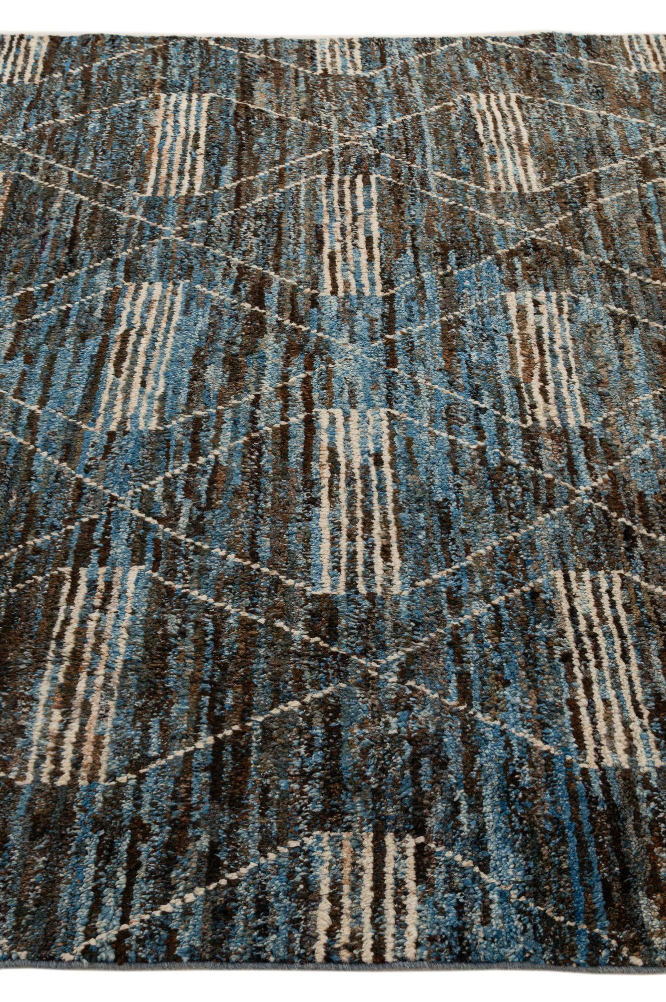 6' 7 x 9' 4 Hand Knotted Moroccan Wool Rug