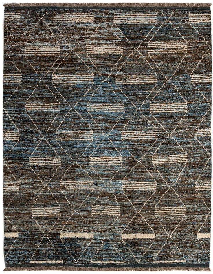 Detail image of 6' 7 x 9' 4 Hand Knotted Moroccan Wool Rug