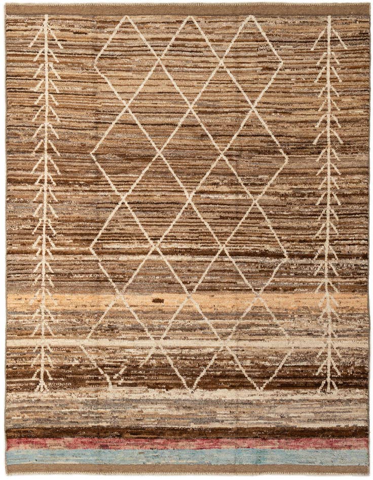 Detail image of 6' 7 x 9' 4 Hand Knotted Moroccan Wool Rug