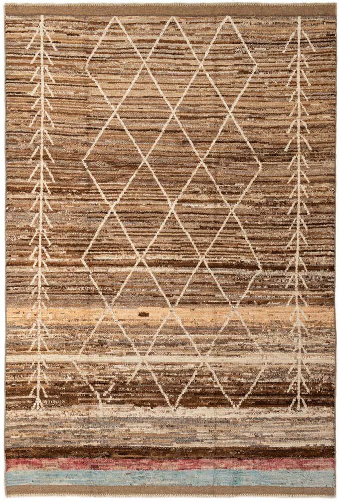 6' 7 x 9' 4 Hand Knotted Moroccan Wool Rug