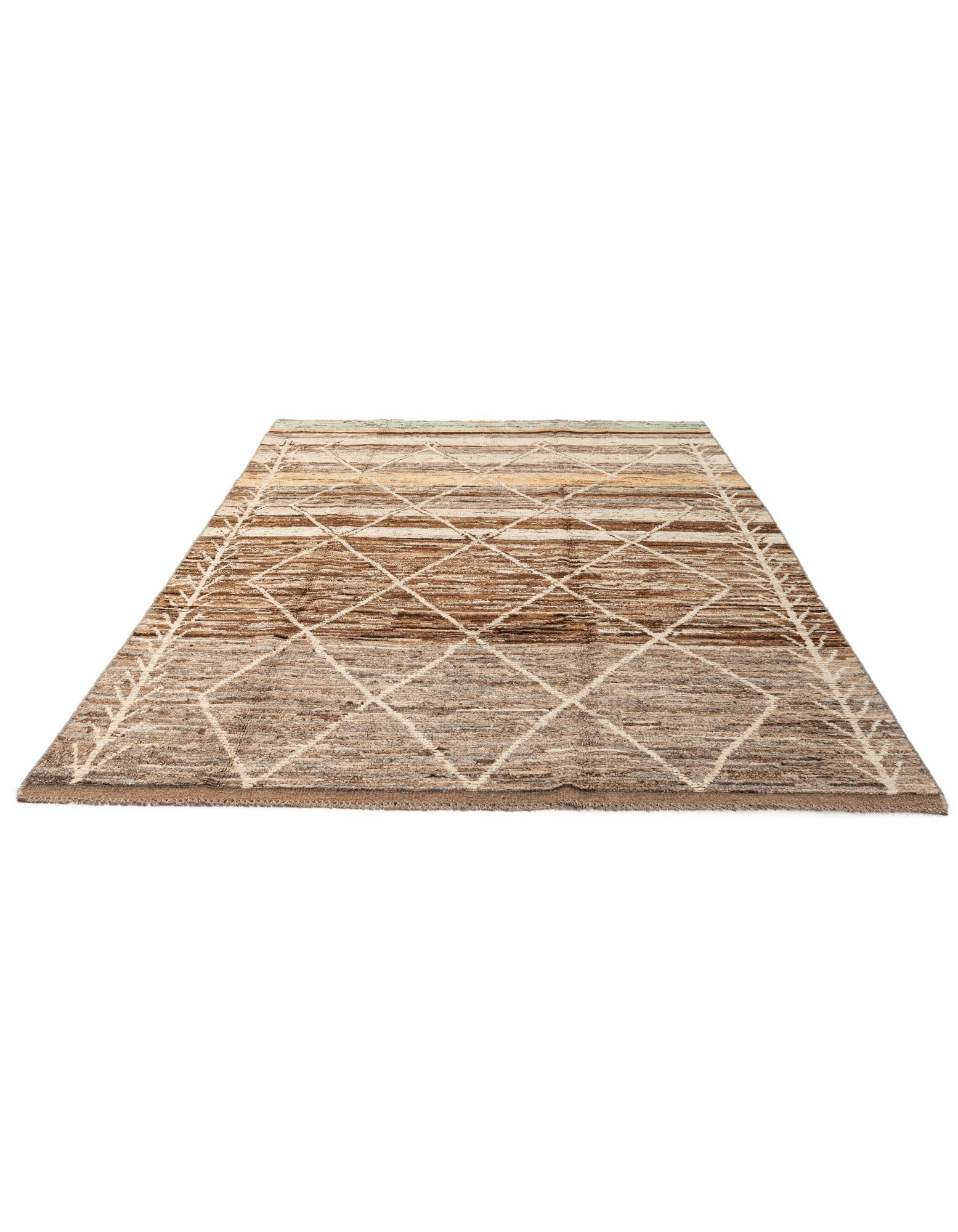 6' 9 x 9' 9 Hand Knotted Moroccan Wool Rug