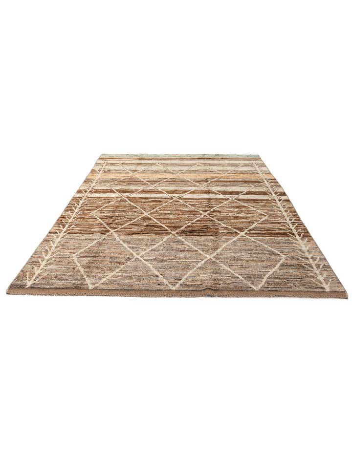 6' 9 x 9' 9 Hand Knotted Moroccan Wool Rug