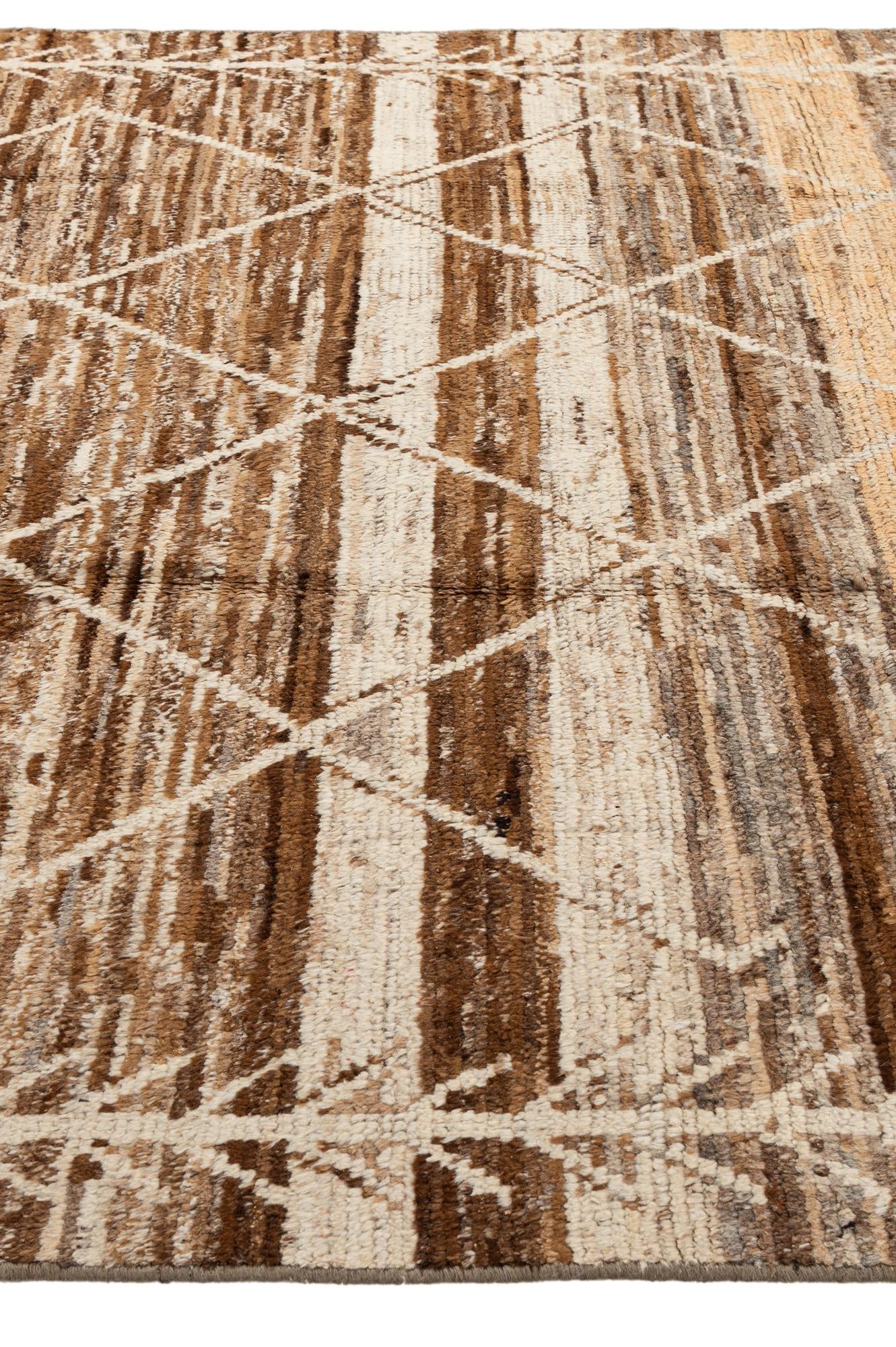 6' 9 x 9' 9 Hand Knotted Moroccan Wool Rug