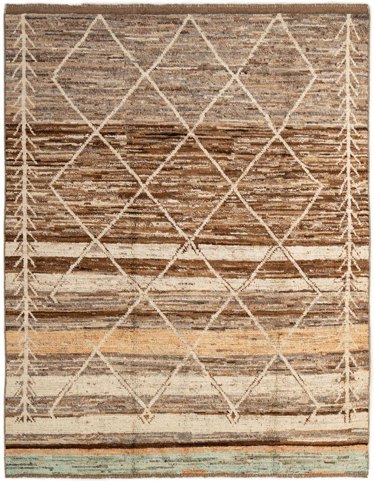 Detail image of 6' 9 x 9' 9 Hand Knotted Moroccan Wool Rug