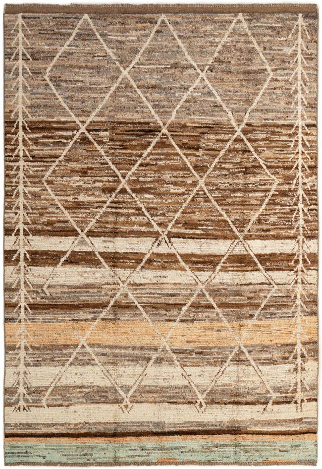 Detail image of 6' 9 x 9' 9 Hand Knotted Moroccan Wool Rug