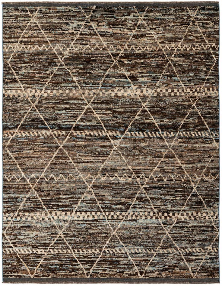 Detail image of 6' 8 x 9' 11 Hand Knotted Moroccan Wool Rug
