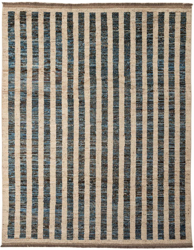 Detail image of 6' 10 x 9' 10 Hand Knotted Moroccan Wool Rug