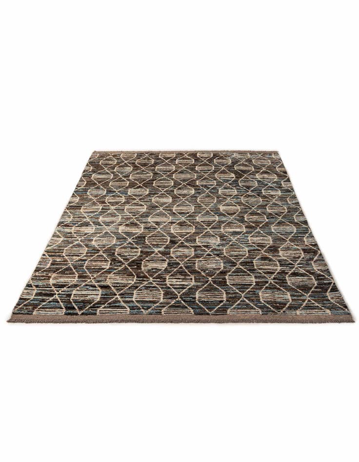 Detail image of 6' 9 x 9' 11 Hand Knotted Moroccan Wool Rug