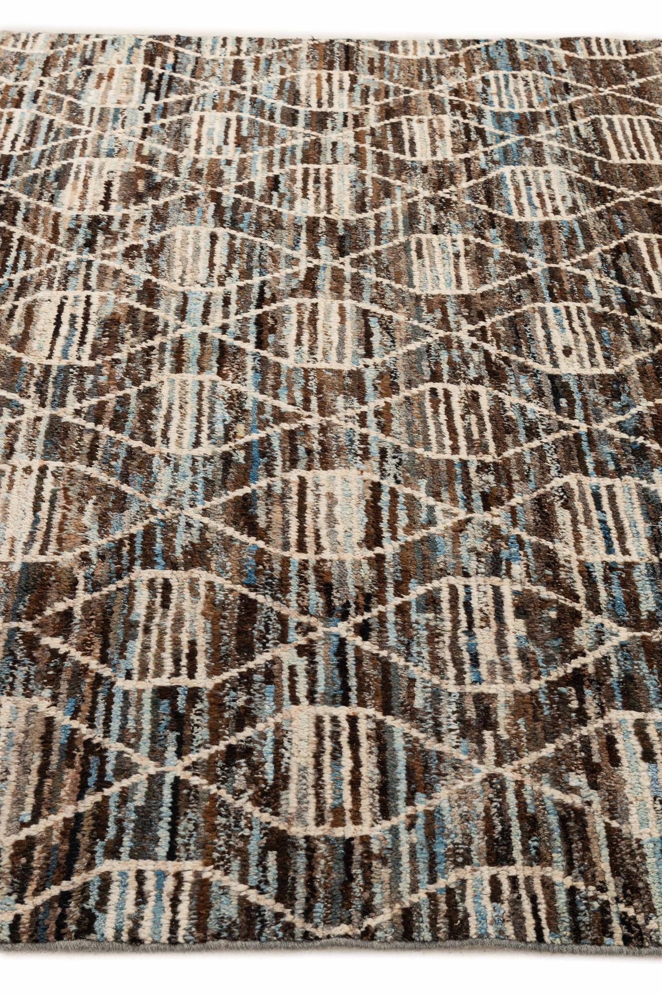 6' 9 x 9' 11 Hand Knotted Moroccan Wool Rug