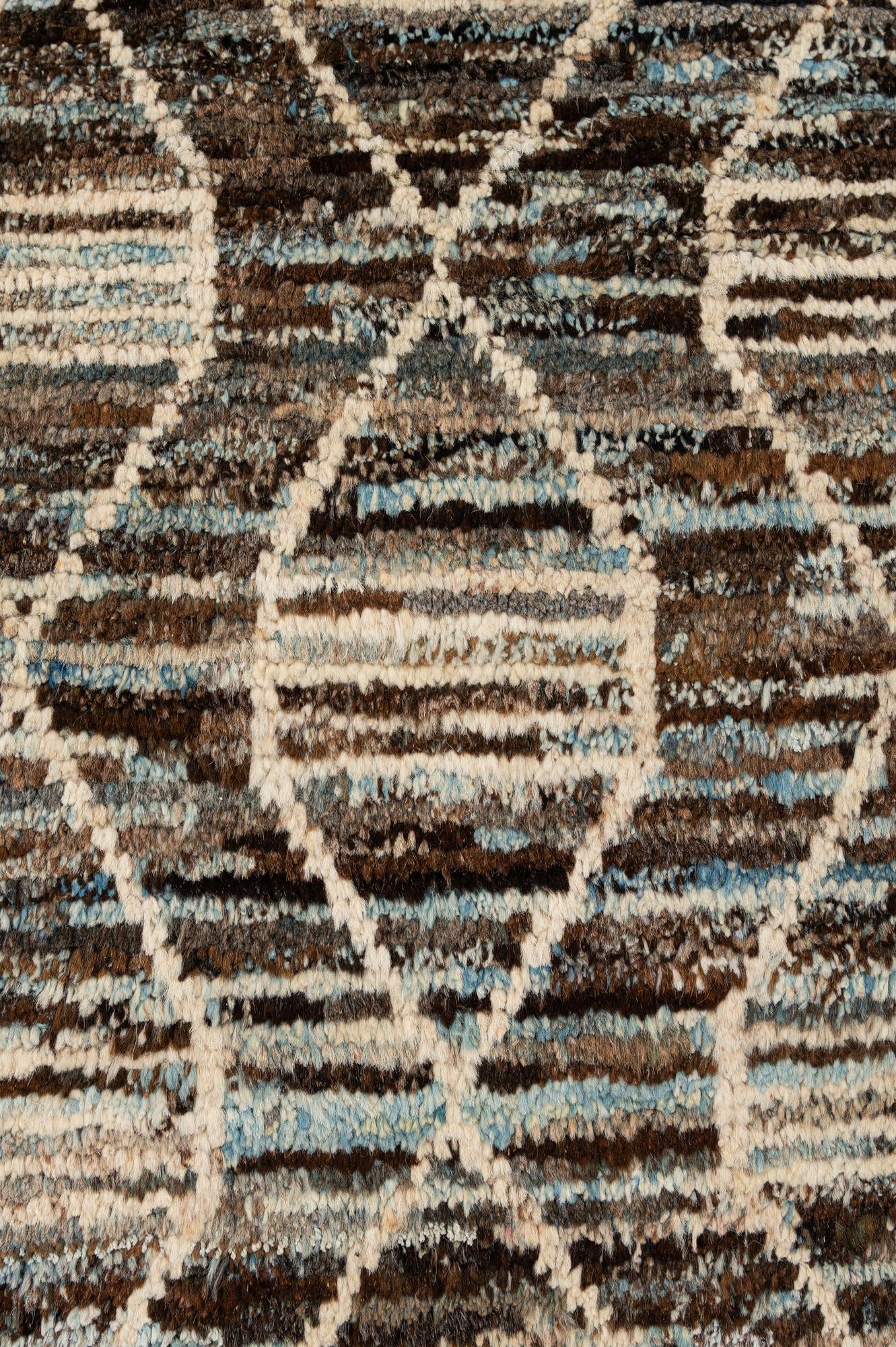 6' 9 x 9' 11 Hand Knotted Moroccan Wool Rug