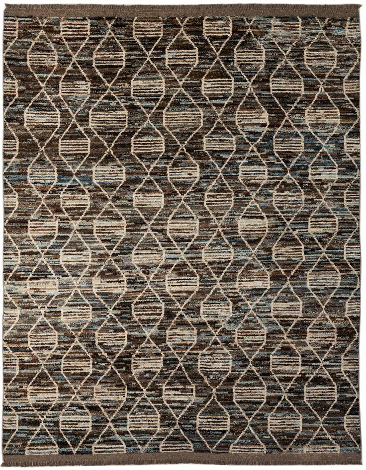 Detail image of 6' 9 x 9' 11 Hand Knotted Moroccan Wool Rug