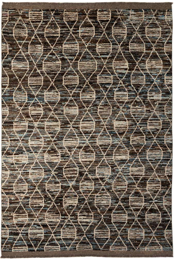 6' 9 x 9' 11 Hand Knotted Moroccan Wool Rug