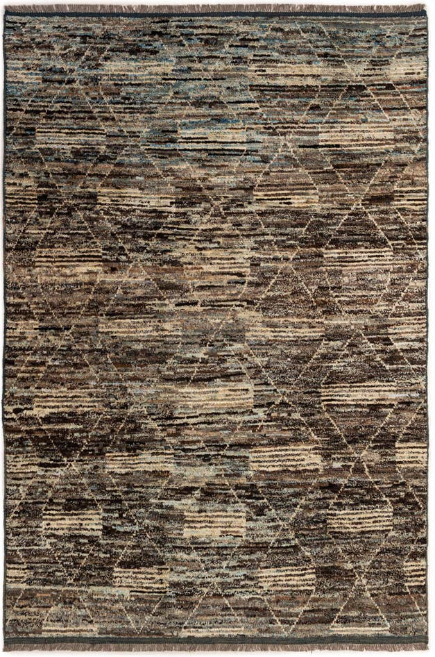 Detail image of 6' 6 x 9' 6 Hand Knotted Moroccan Wool Rug