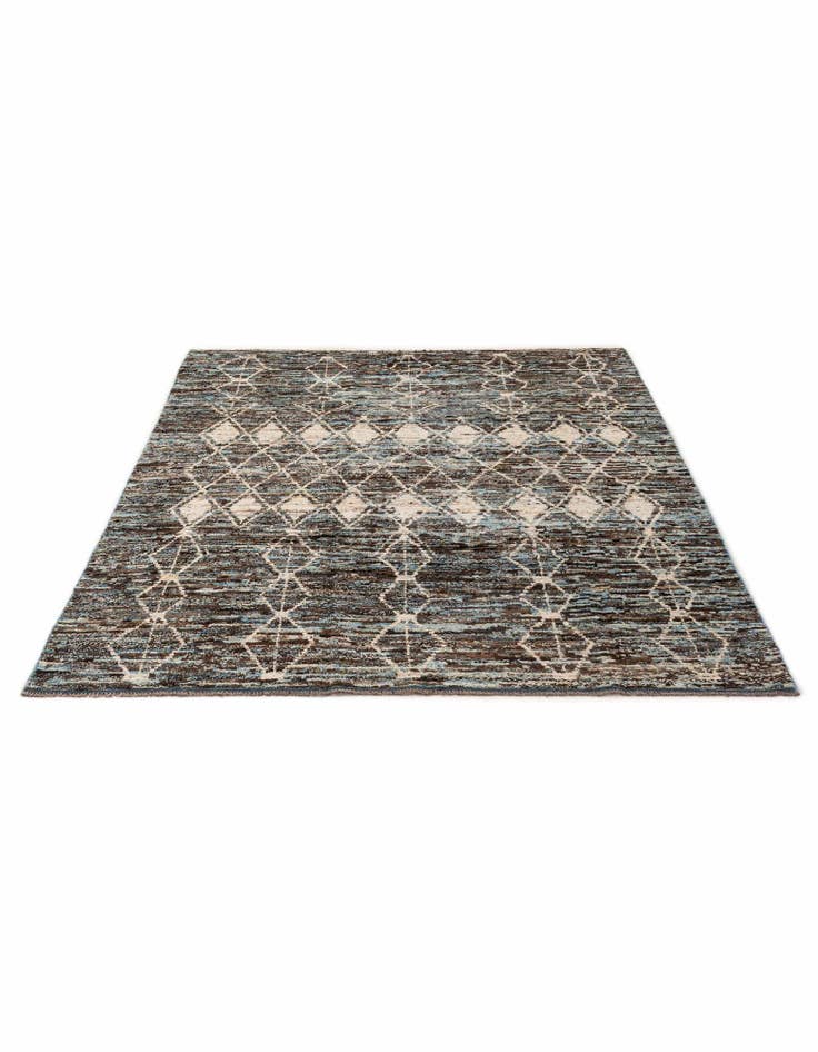 Detail image of 6' 8 x 9' 5 Hand Knotted Moroccan Wool Rug