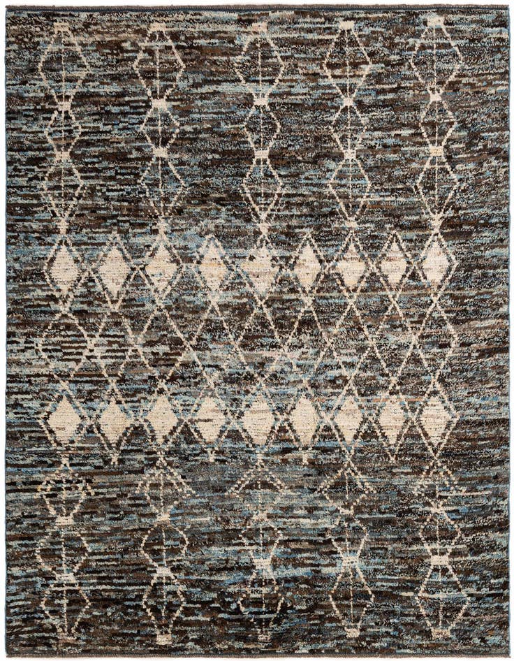 Detail image of 6' 8 x 9' 5 Hand Knotted Moroccan Wool Rug