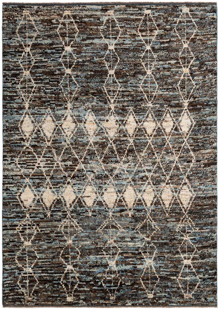 6' 8 x 9' 5 Hand Knotted Moroccan Wool Rug