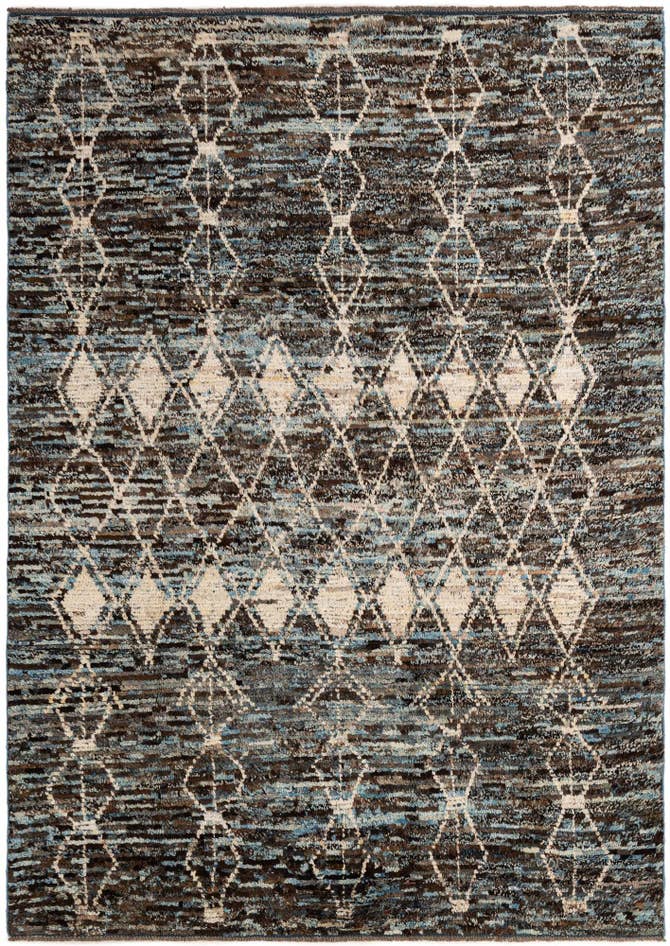 Detail image of 6' 8 x 9' 5 Hand Knotted Moroccan Wool Rug