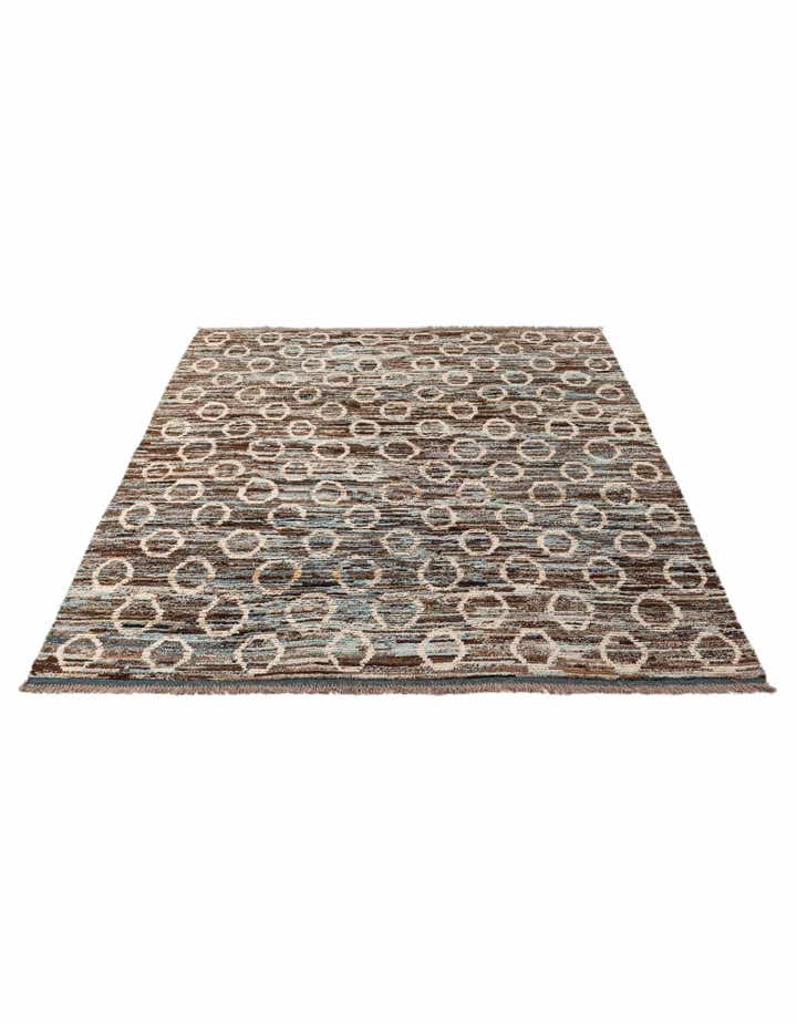 6' 8 x 10' 5 Hand Knotted Moroccan Wool Rug