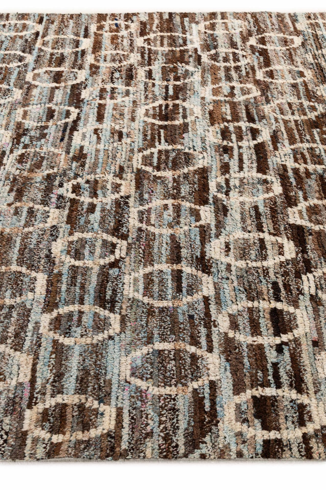 6' 8 x 10' 5 Hand Knotted Moroccan Wool Rug