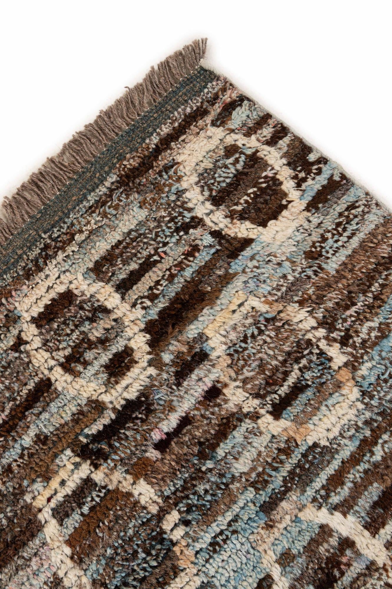 6' 8 x 10' 5 Hand Knotted Moroccan Wool Rug