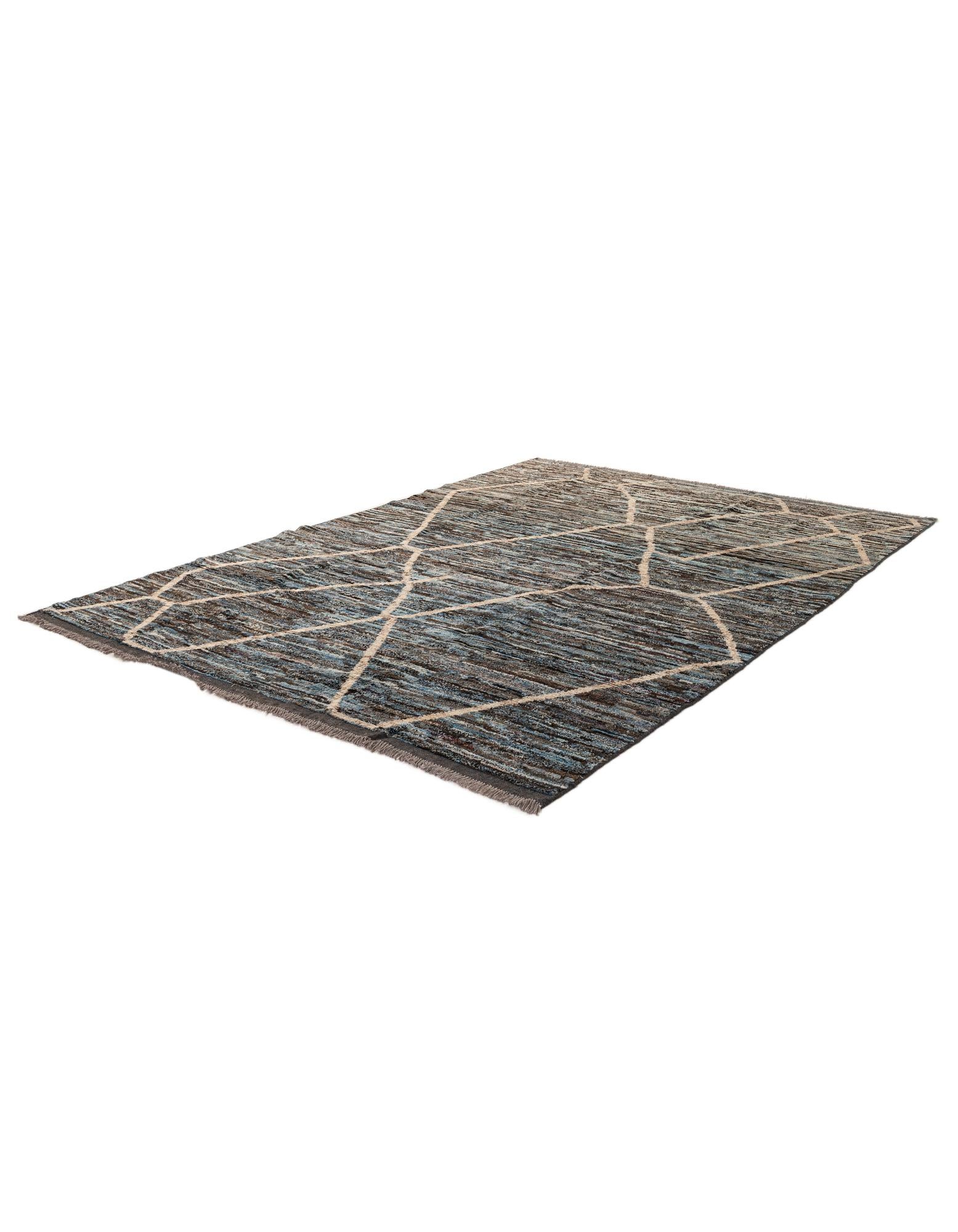 6' 11 x 9' 7 Hand Knotted Moroccan Wool Rug
