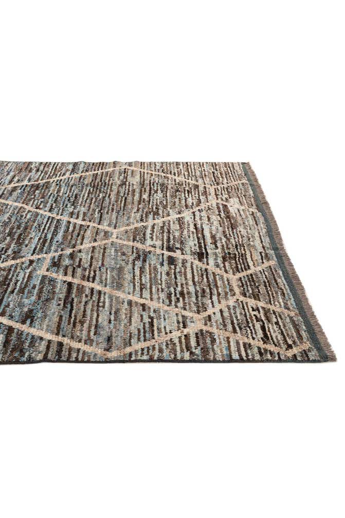 6' 11 x 9' 7 Hand Knotted Moroccan Wool Rug