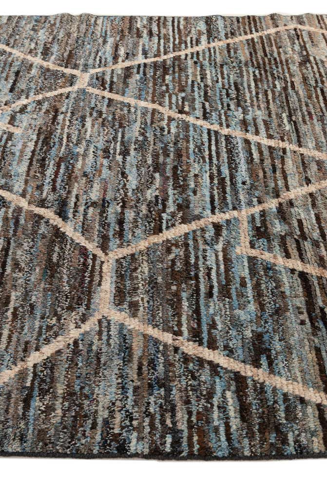6' 11 x 9' 7 Hand Knotted Moroccan Wool Rug