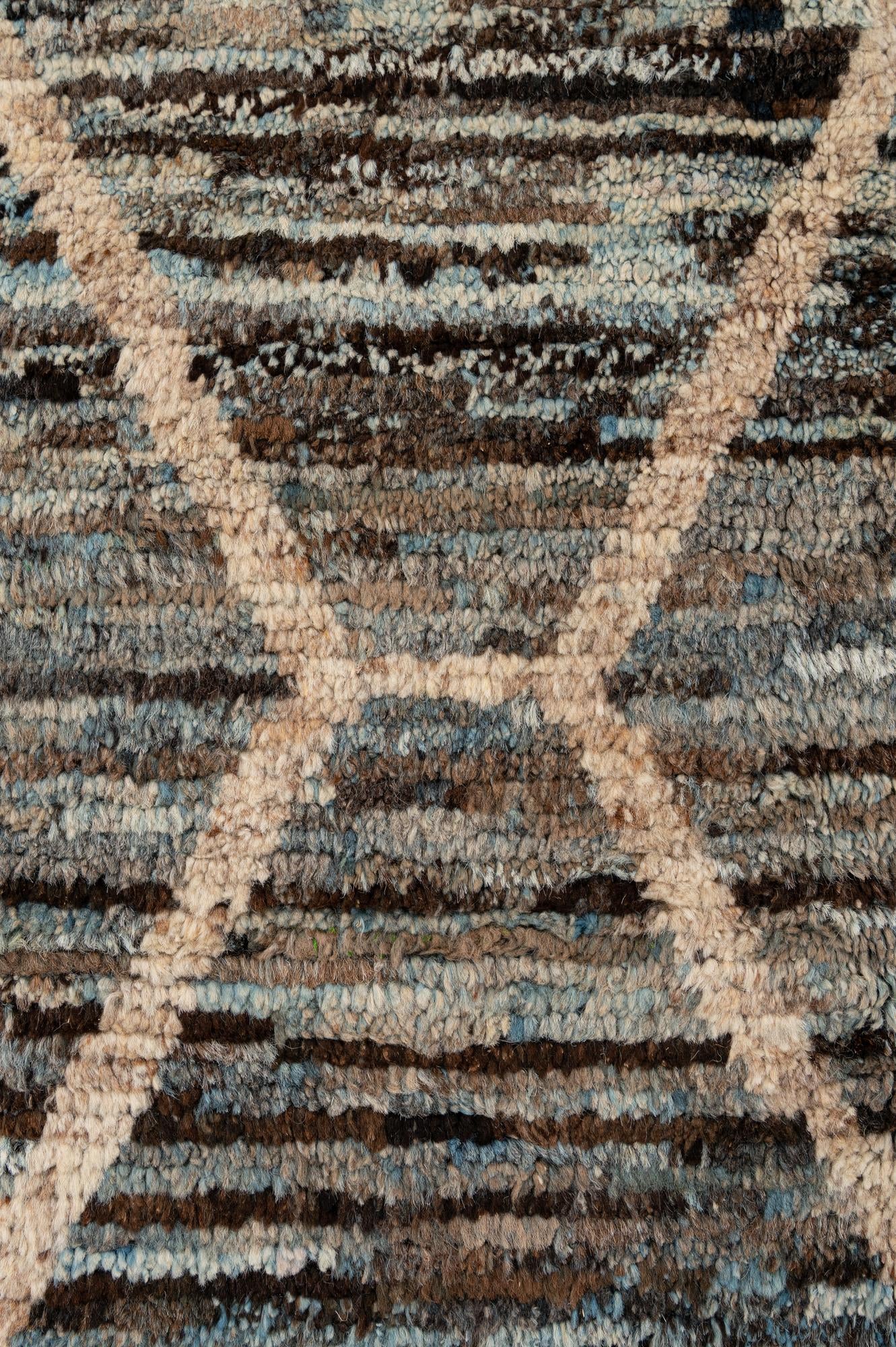 6' 11 x 9' 7 Hand Knotted Moroccan Wool Rug