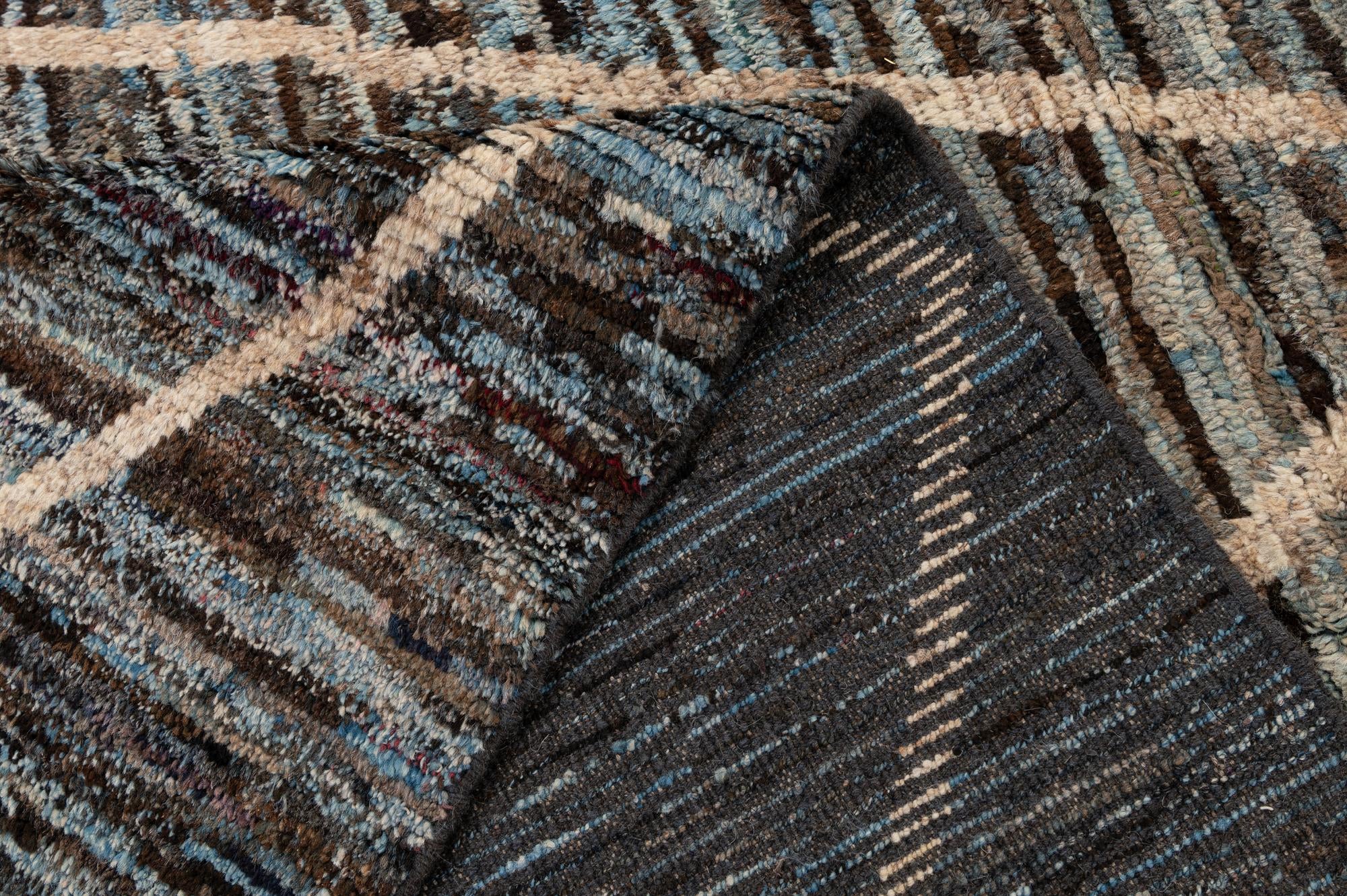 6' 11 x 9' 7 Hand Knotted Moroccan Wool Rug
