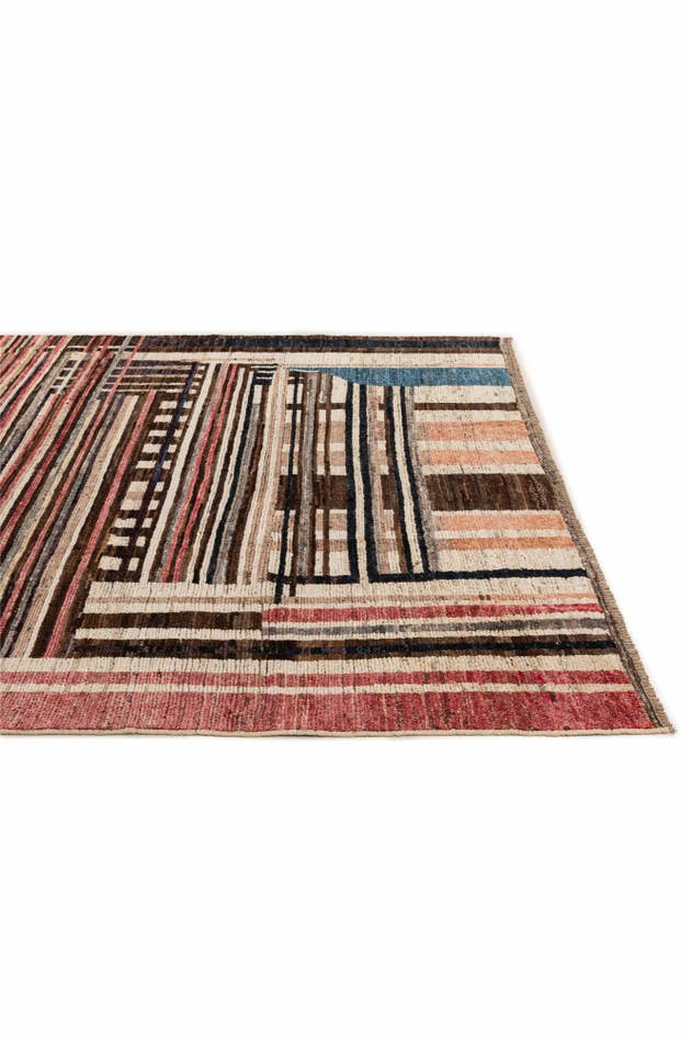 Detail image of 8' 1 x 9' 11 Hand Knotted Moroccan Wool Rug