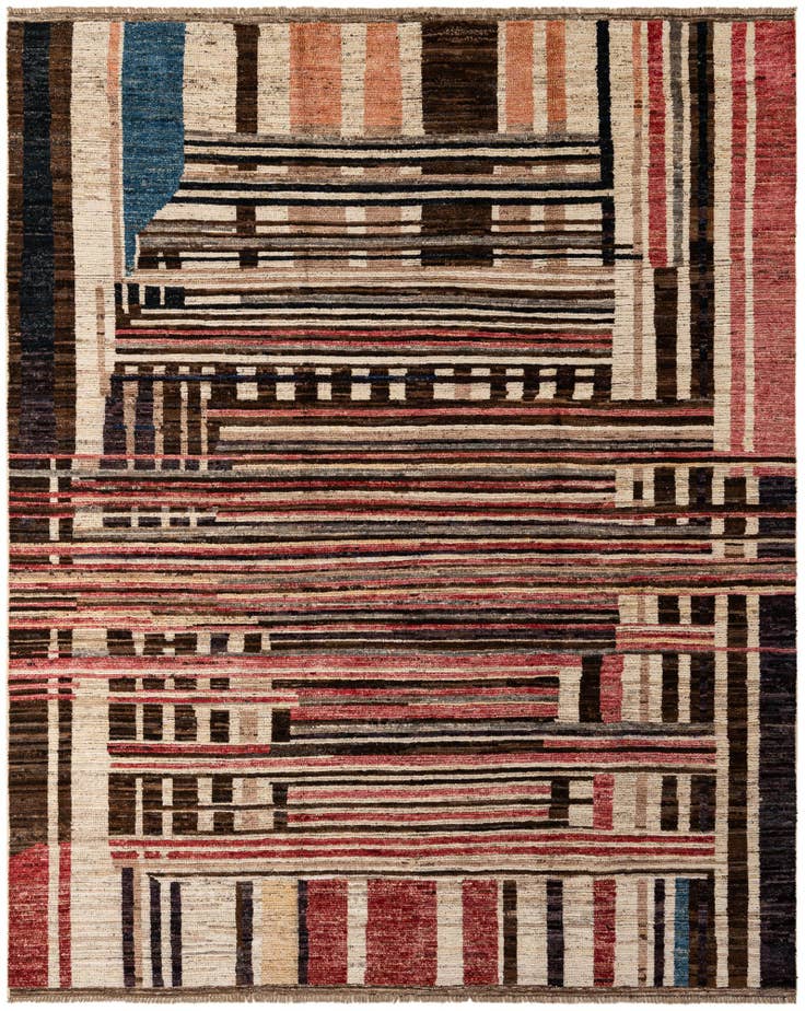 Detail image of 8' 1 x 9' 11 Hand Knotted Moroccan Wool Rug