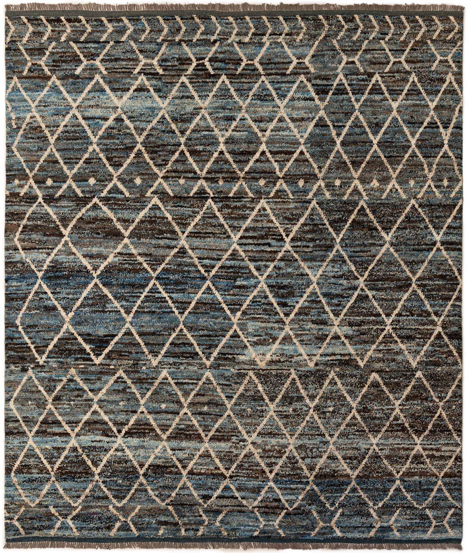 8' 1 x 9' 5 Hand Knotted Moroccan Wool Rug