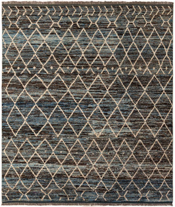 Detail image of 8' 1 x 9' 5 Hand Knotted Moroccan Wool Rug